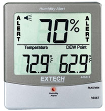 EXTECH 445814: Hygro-Thermometer Humidity Alert with Dew Point