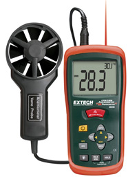 EXTECH AN200: CFM/CMM Mini Thermo-Anemometer with built-in InfaR - Click Image to Close