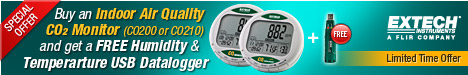 Buy an Indoor Air Quality CO2 Monitor (CO200 / CO210) and get a Free Humidity & Temperature USB Datalogger (RHT10)
