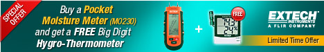 Buy a Pocket Moisture Meter (MO230) and get a Free Big Digit Hygro-Thermometer (445715)