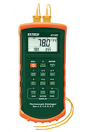 EXTECH 421509: 7 Thermocouple Dual Input Datalogger with Alarm