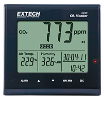 EXTECH CO100: Desktop Indoor Air Quality CO2 Monitor - Click Image to Close