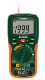 EXTECH EX210: 8 Function Mini Digital MultiMeter with IR Thermom - Click Image to Close